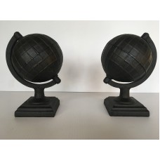POTTERY BARN GLOBE WORLD BOOKENDS SET OF 2 BRONZE FINISH NEW SOLD OUT AT PB RARE   153106253714